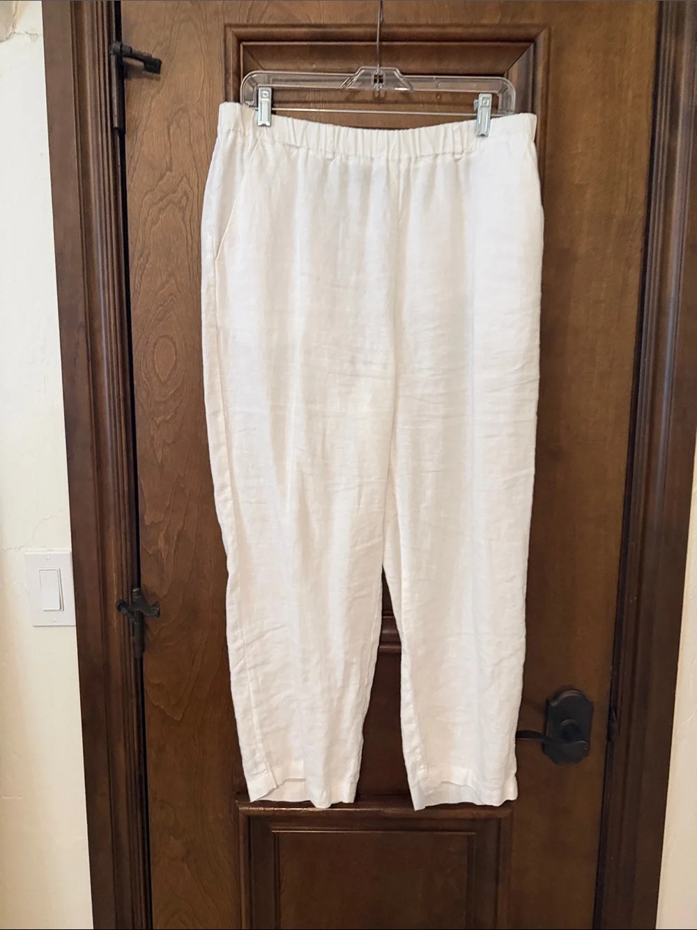 Women’s  Relaxed Linen Drawstring Pants - White